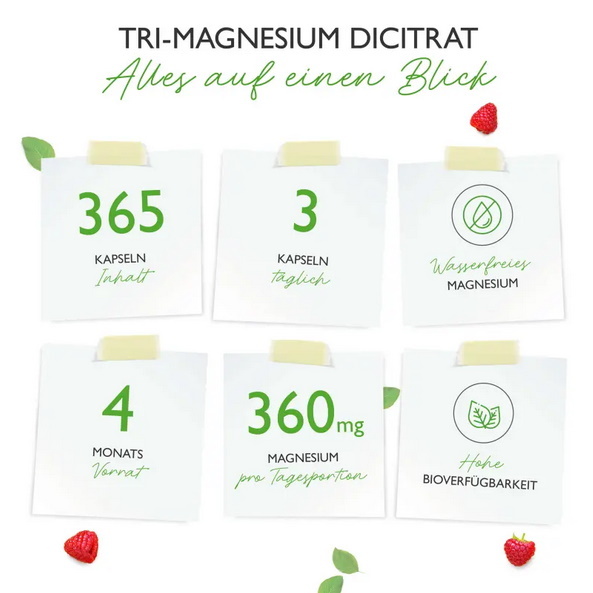 Tri-Magnesiumdicitrat - 365 Kapseln